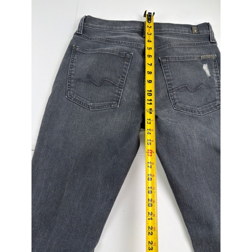7 For All Mankind Slimmy Jeans Womens Gray Distressed Slim Fit Denim Size  31 - Picture 12 of 15